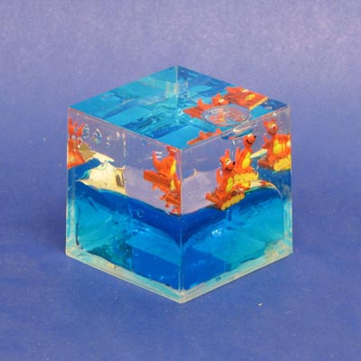 Paperweight Cube Kangaroo on Raft